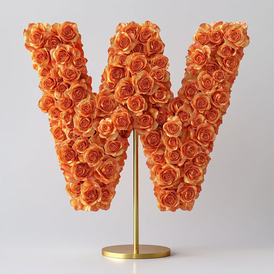 Windsor Orange Rose Letter W Lamp - Imaginary Worlds