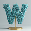 Windsor Teal Rose Letter W Lamp - Imaginary Worlds