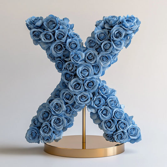 Xanthe Blue Rose Letter X Lamp - Imaginary Worlds