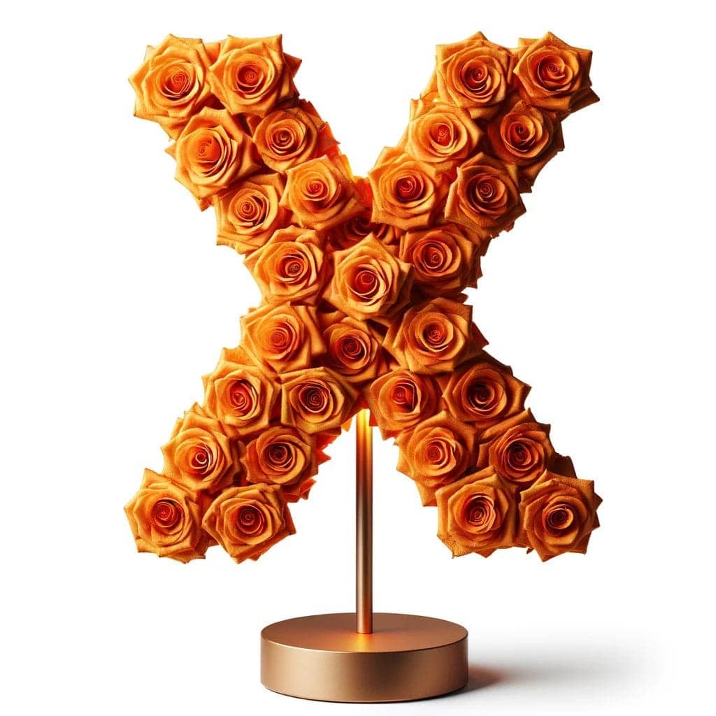 Xanthe Orange Rose Letter X Lamp - Imaginary Worlds