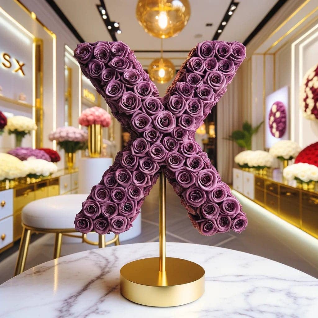 Xanthe Purple Rose Letter X Lamp - Imaginary Worlds