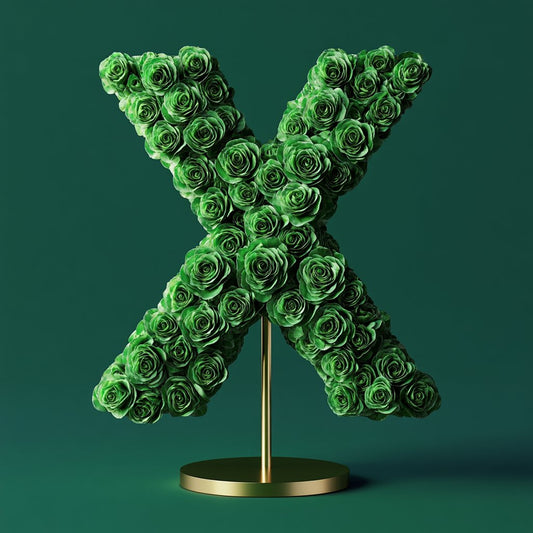 Xanthos Green Rose Letter X Lamp - Imaginary Worlds