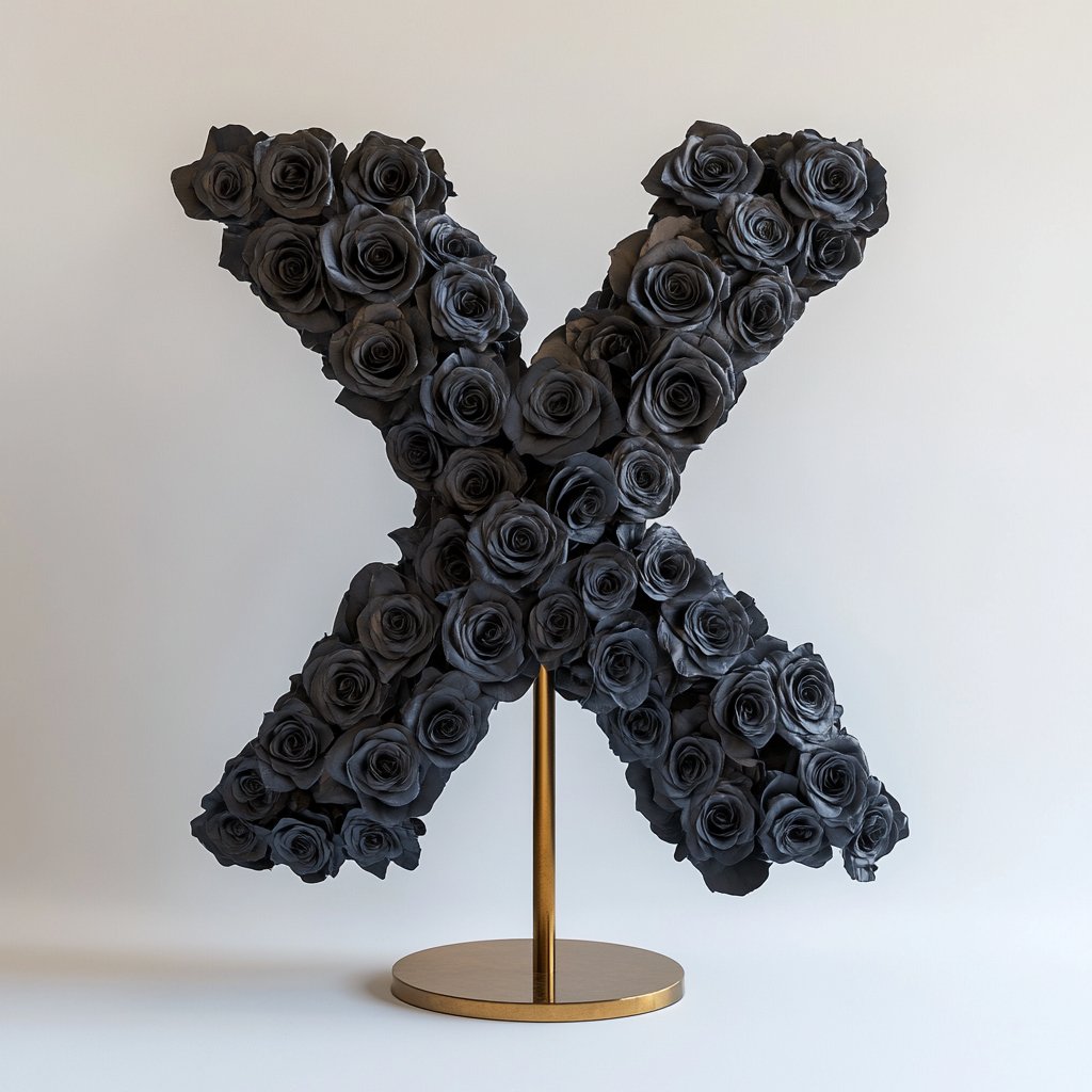 Xerxes Black Rose Letter X Lamp - Imaginary Worlds