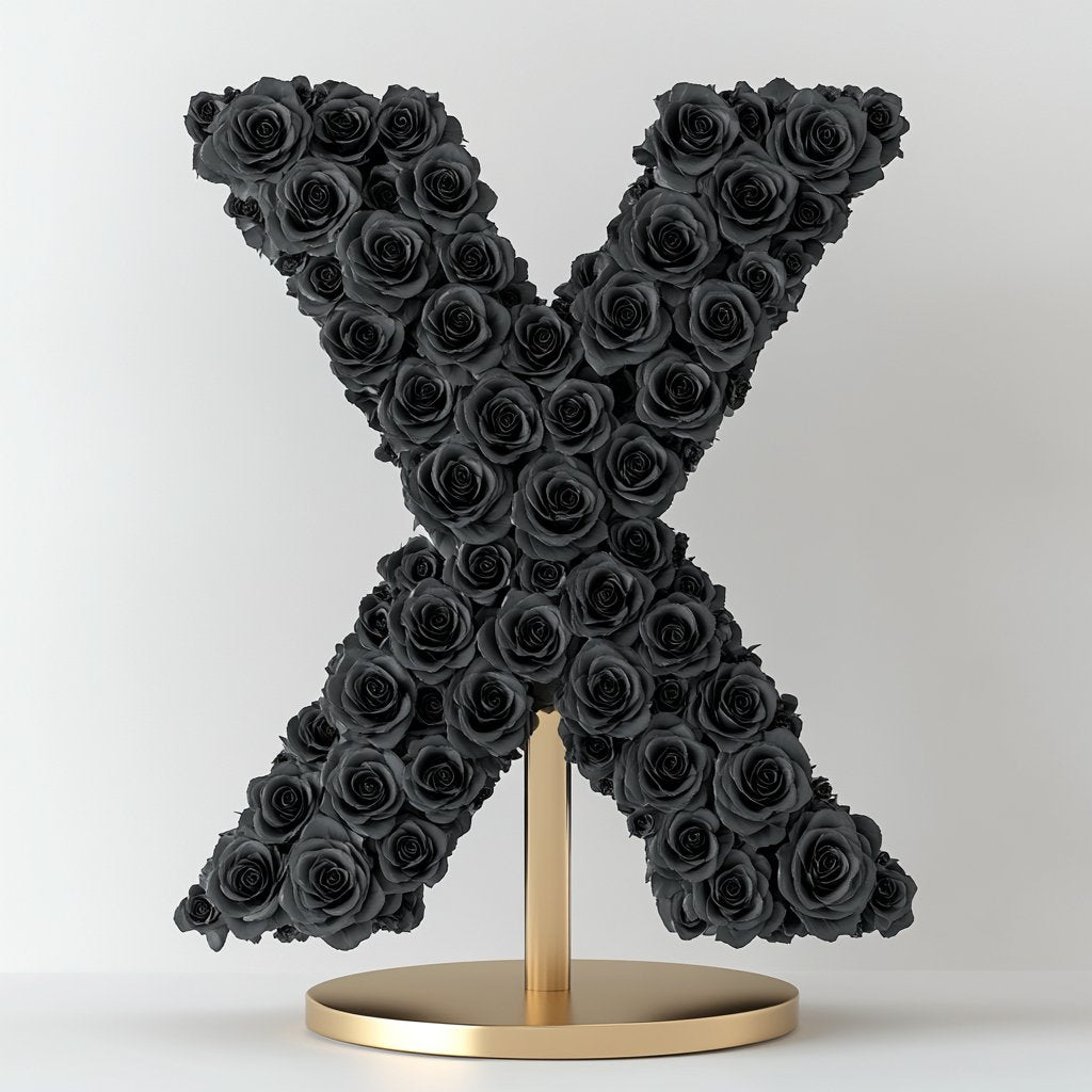 Xerxes Black Rose Letter X Lamp - Imaginary Worlds