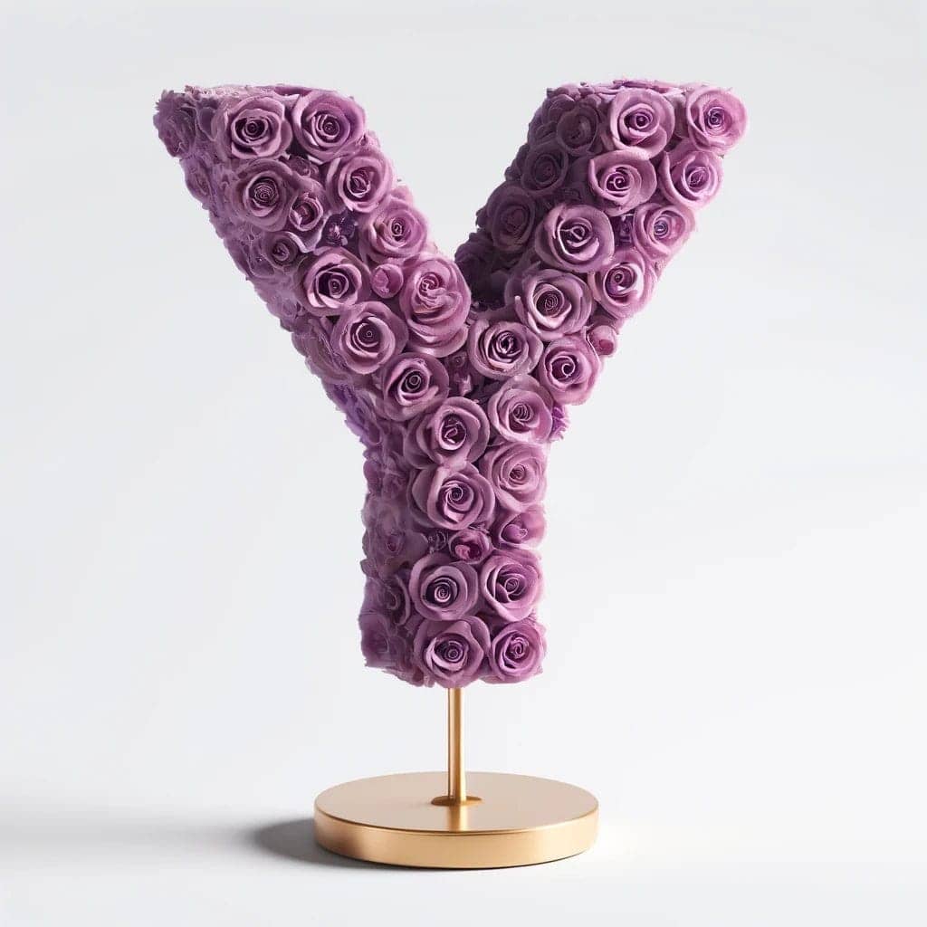 Yara Purple Rose Letter Y Lamp - Imaginary Worlds