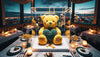 Yellow Rose Bear with Aqua Heart - Imaginary Worlds