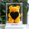 Yellow Rose Bear with Black Roses Heart - Imaginary Worlds