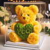 Yellow Rose Bear with Green Roses Heart - Imaginary Worlds