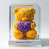 Yellow Rose Bear with Royal Purple Roses Heart - Imaginary Worlds