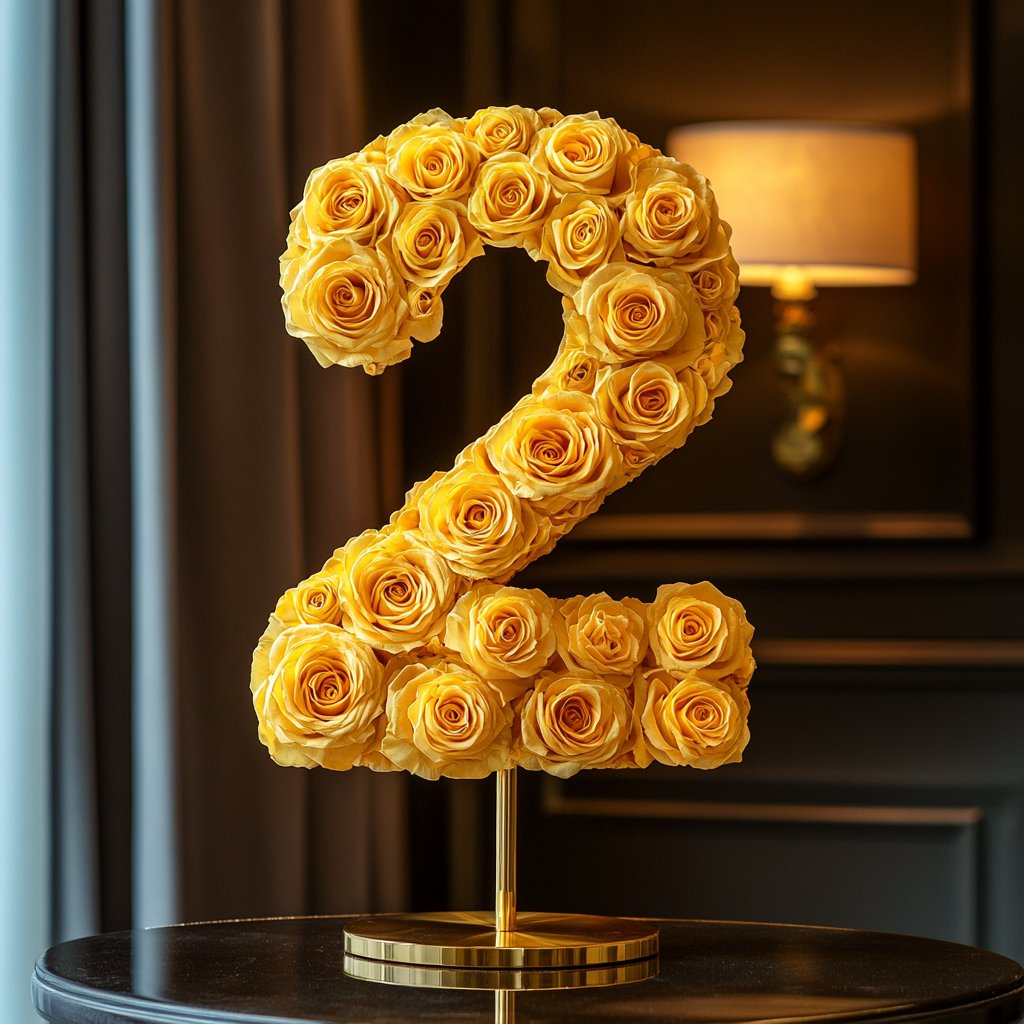 Yellow Rose Eternal Number 2 Lamp - Imaginary Worlds