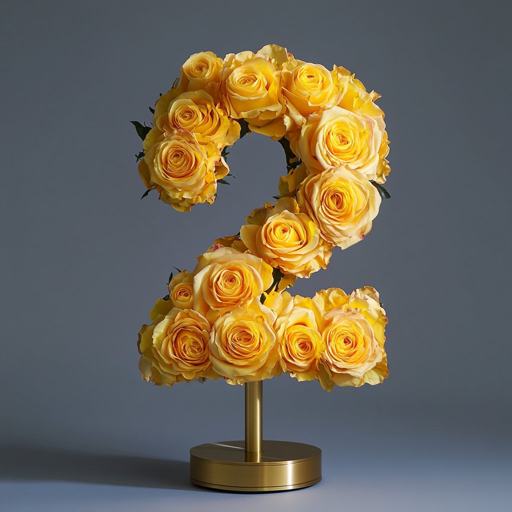 Yellow Rose Eternal Number 2 Lamp - Imaginary Worlds