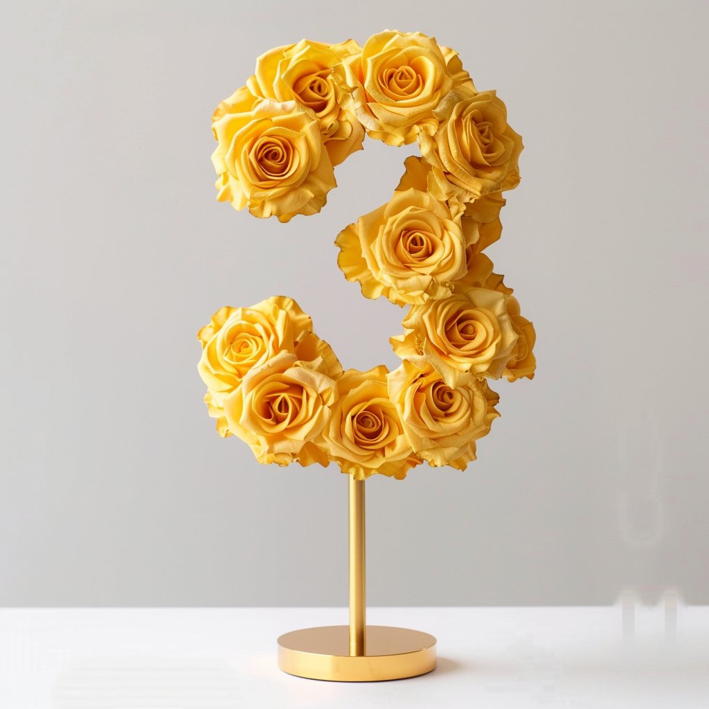 Yellow Rose Eternal Number 3 Lamp - Imaginary Worlds