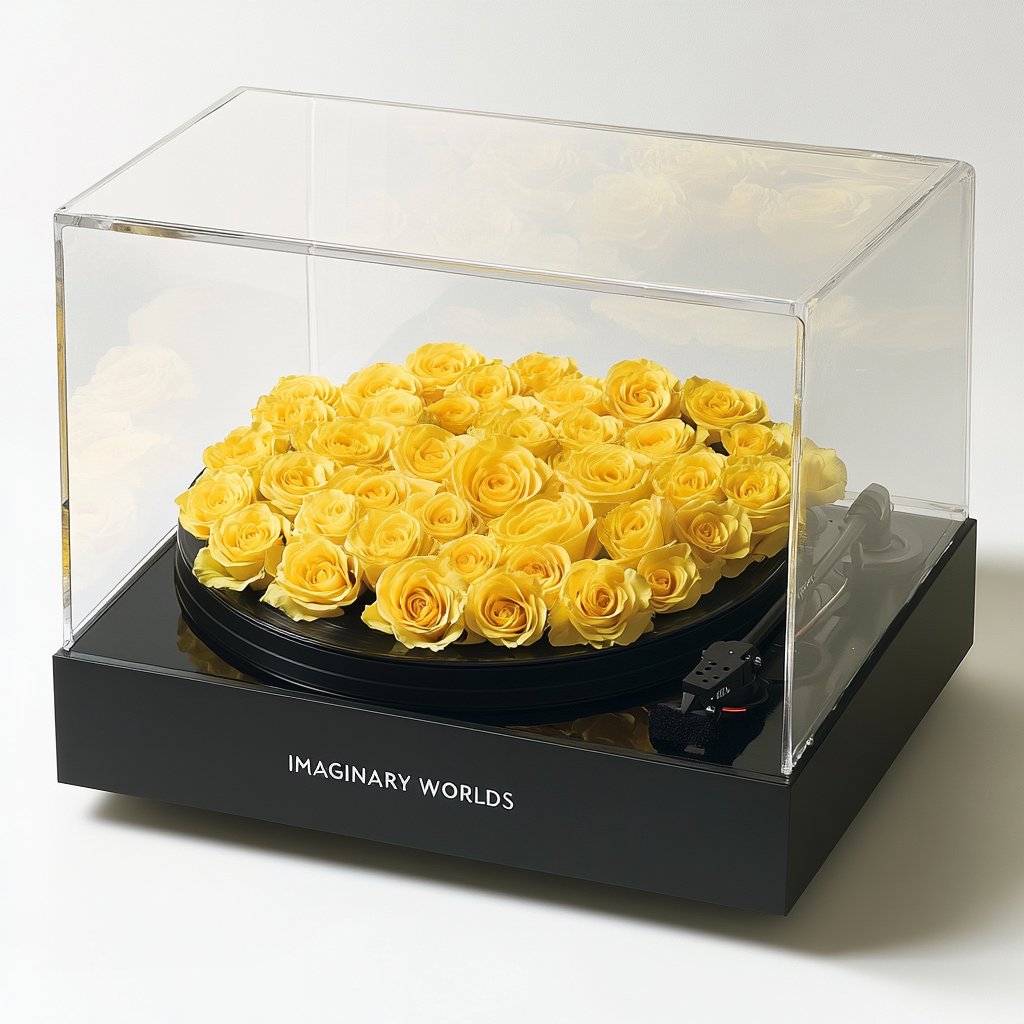 Yellow Roses in Acrylic Box