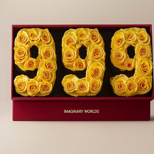 Yellow Roses 999 Rose Box - Imaginary Worlds