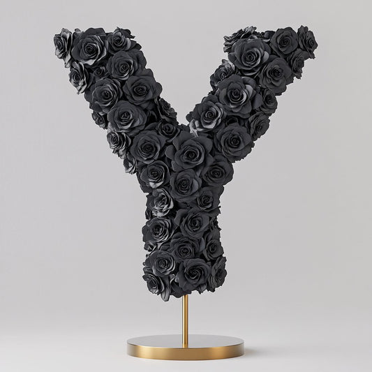 Ymir Black Rose Letter Y Lamp - Imaginary Worlds