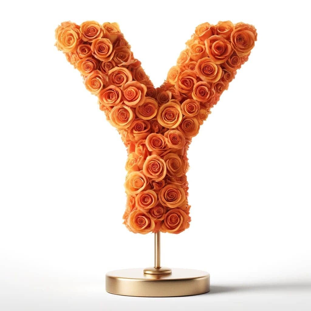 Yperion Orange Rose Letter Y Lamp - Imaginary Worlds