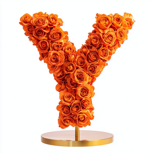 Yperion Orange Rose Letter Y Lamp - Imaginary Worlds