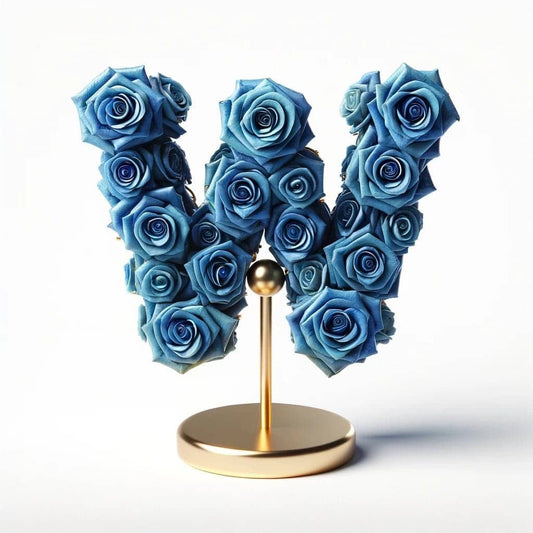 Zephyr Blue Rose Letter W Lamp - Imaginary Worlds