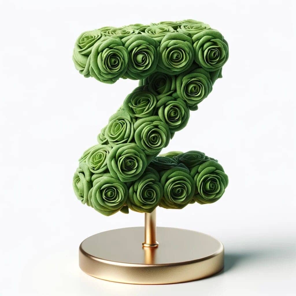 Zephyros Green Rose Letter Z Lamp - Imaginary Worlds