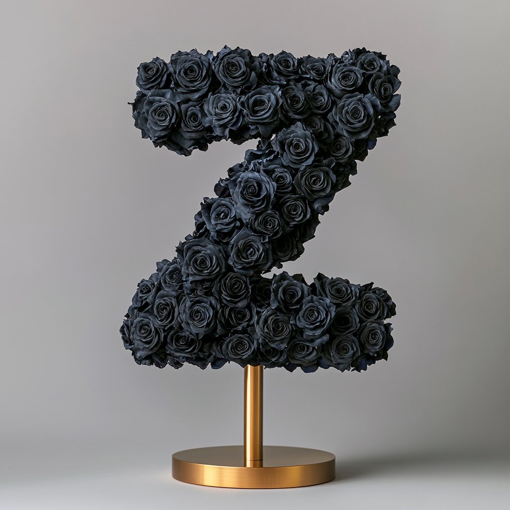 Zephyrus Black Rose Letter Z Lamp - Imaginary Worlds