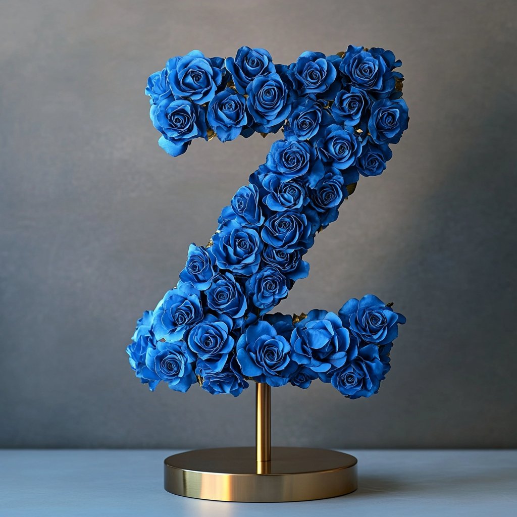 Zeus Blue Rose Letter Z Lamp - Imaginary Worlds