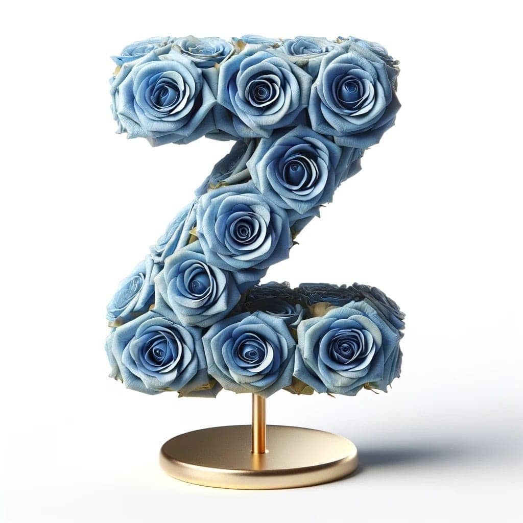 Zeus Blue Rose Letter Z Lamp - Imaginary Worlds