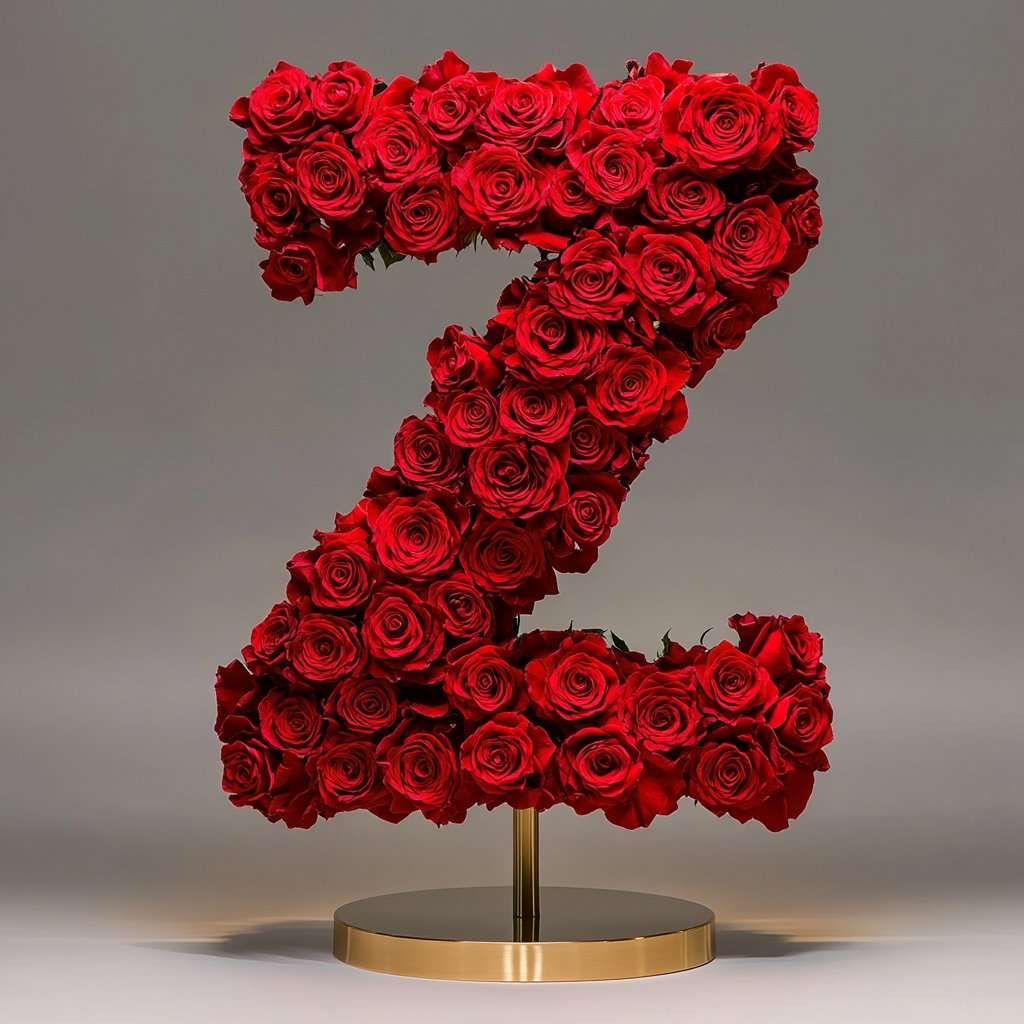 Zeus Red Rose Letter Z Lamp - Imaginary Worlds