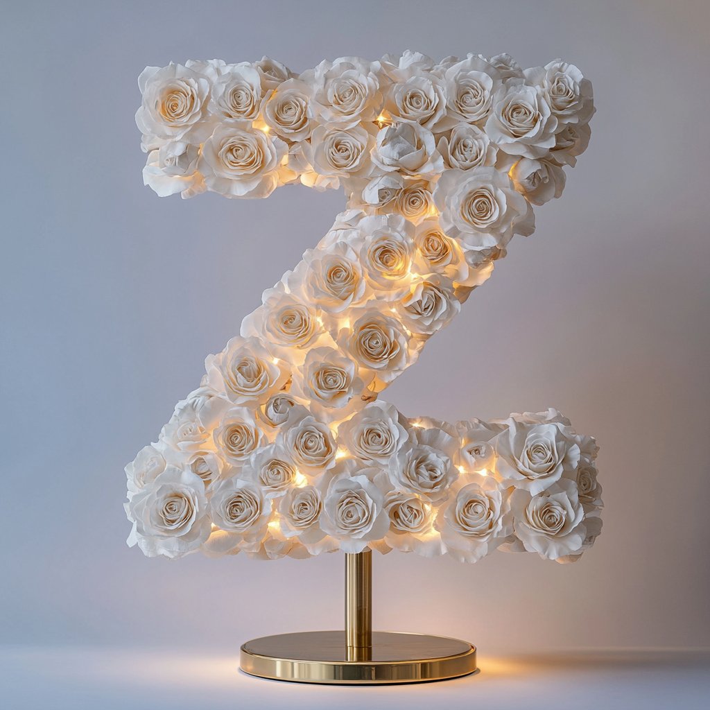 Zeus White Rose Letter Z Lamp - Imaginary Worlds