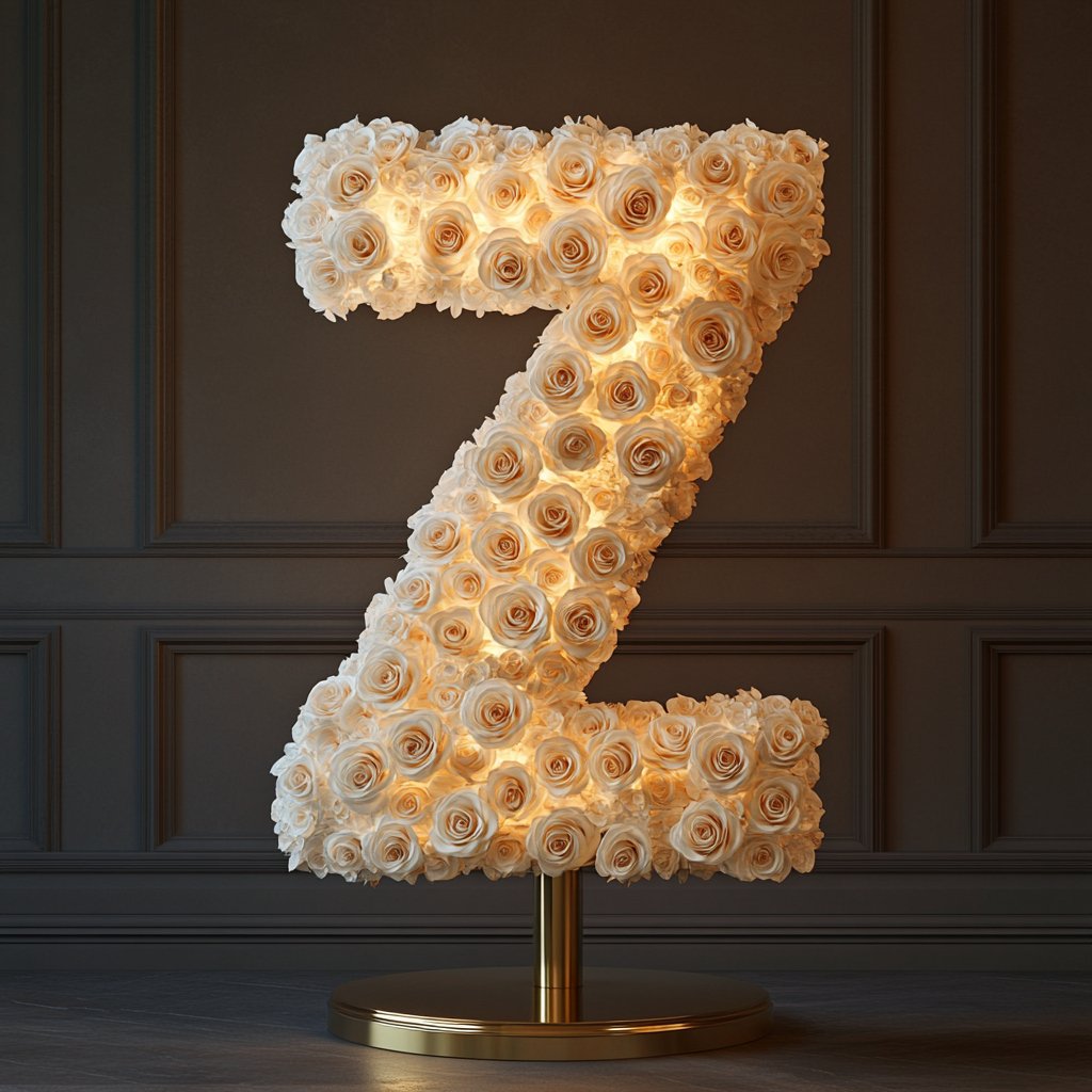 Zeus White Rose Letter Z Lamp - Imaginary Worlds