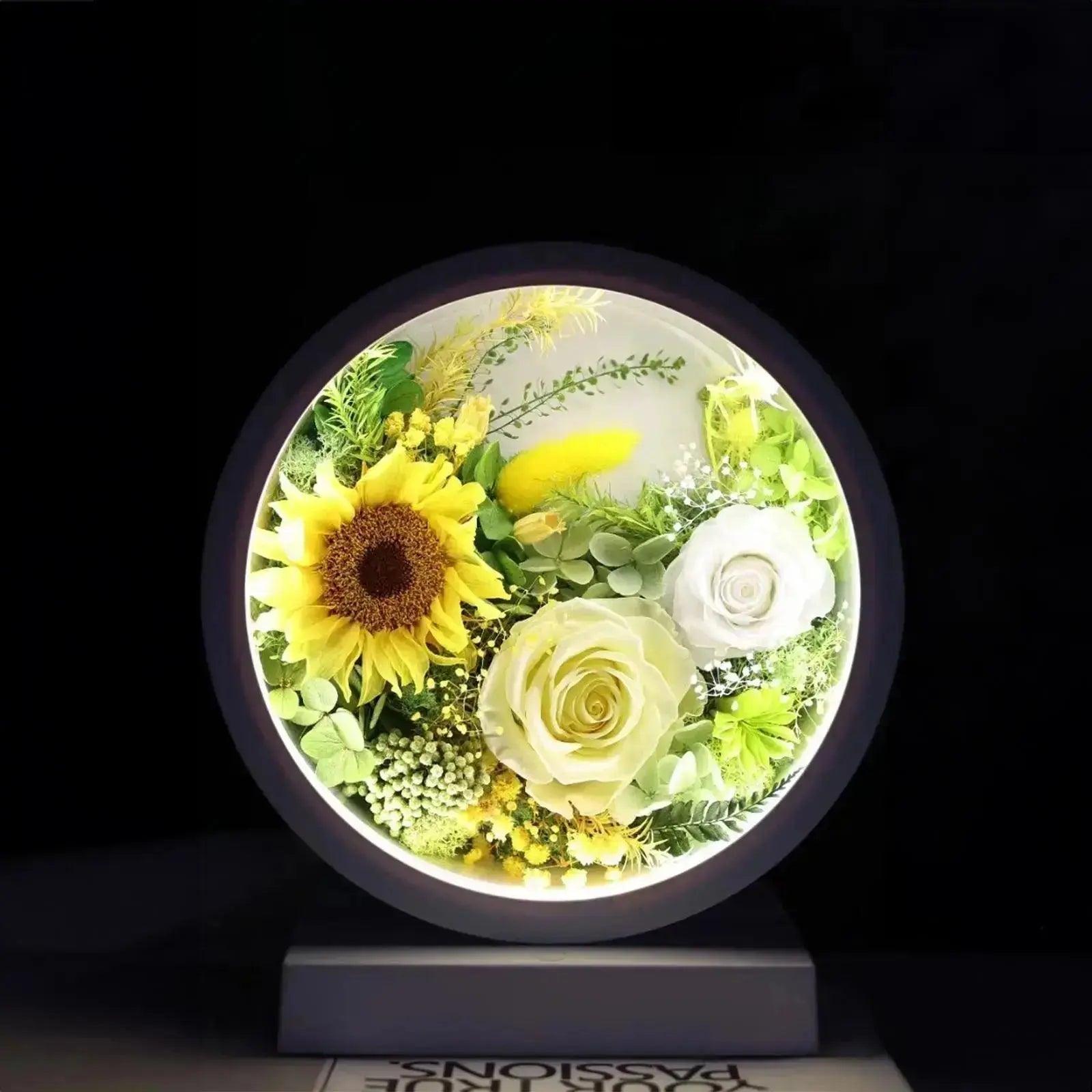 Eternal Bloom Sunflower & Rose Lamp - Imaginary Worlds
