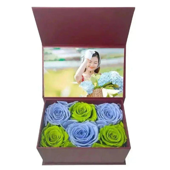 Forever Rose Box with Photo - Love in Bloom Anniversary Edition - Imaginary Worlds
