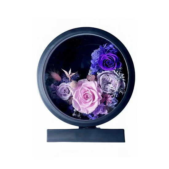 Round Elegance: The Imaginary Worlds Forever Rose and Hydrangea Flower Lamp - Imaginary Worlds