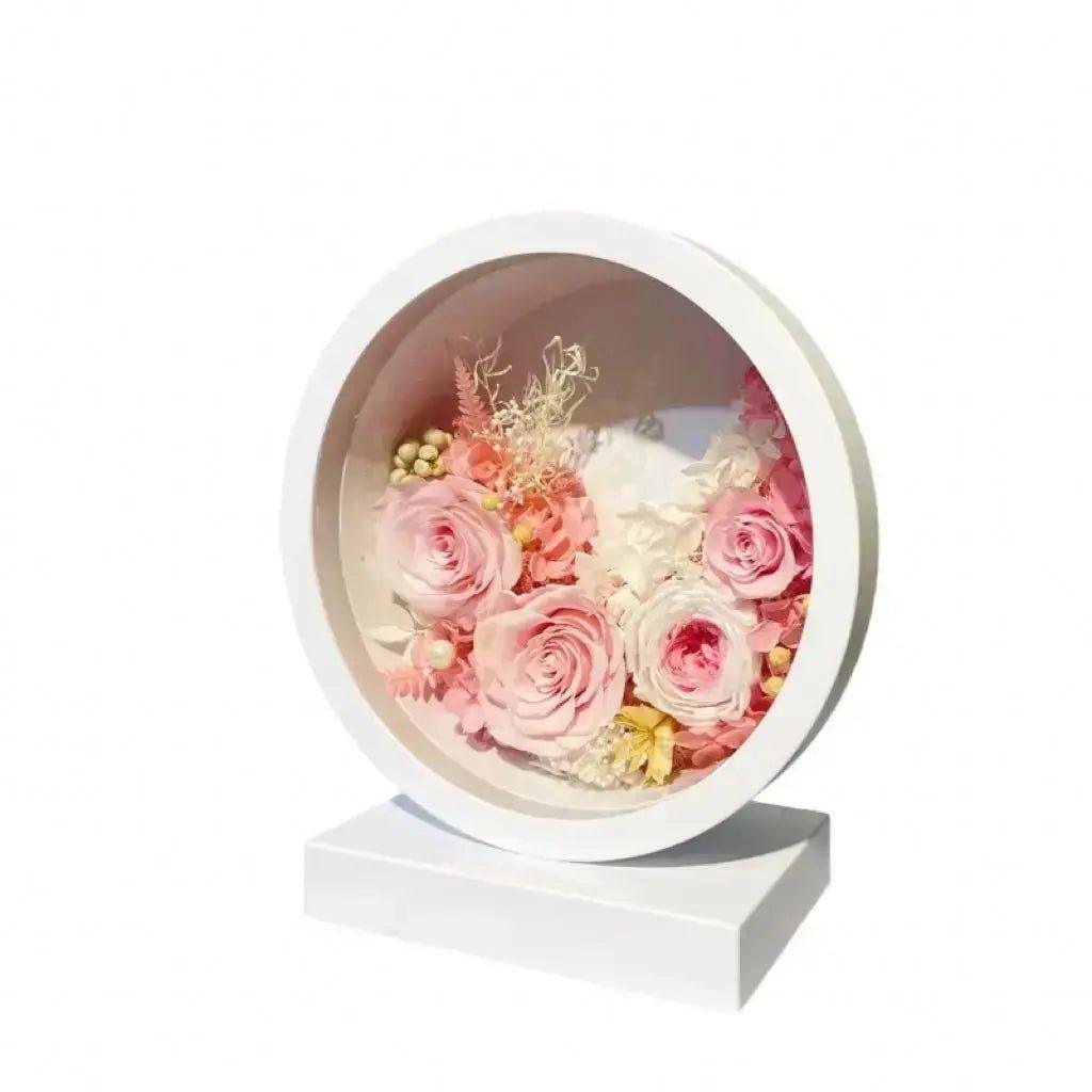 Round Elegance: The Imaginary Worlds Forever Rose and Hydrangea Flower Lamp - Imaginary Worlds