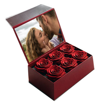 Six Forever Roses in a Box: Personalized Eternal Memories Rose Box - Imaginary Worlds