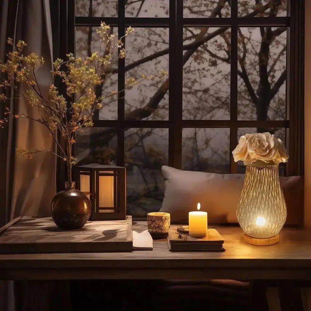 Zen Blossom Radiance: The Flower Lamp of Ancient Splendor - Imaginary Worlds